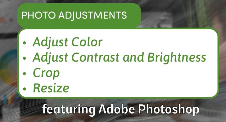 Master Basic Photo Editing in Photoshop: Color, Crop, and Resize